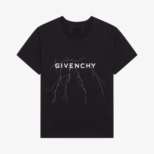 NIGO Givenchy Men's Summer Lightning Graphic Printed Solid Colour Round Neck Cotton Short Sleeve T-Shirt #nigo97883
