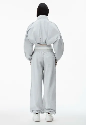 NIGO Alexander wang Women's SummerBolero Track Jacket With Bra Top Track Pants With Pre Styled Logo Underwear Waistband Zipper Jacket Trouser Set Suit #nigo98127