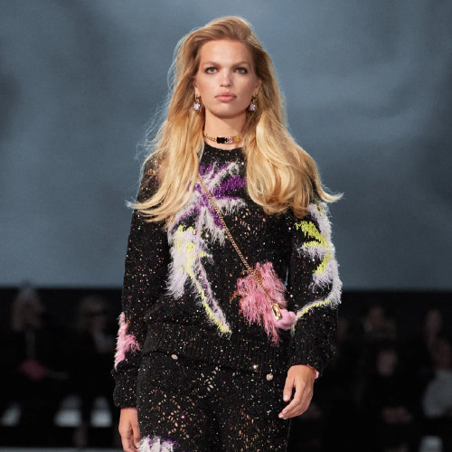 NIGO Chanel Women's Black Spring Multicolor Beaded Sequins Fitted Wool Blend Long Sleeve Jacquard Sweater Ngvp #nigo7715