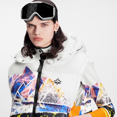 NIGO Louis Vuitton Men Women Fashion Silver Frame Black Print Adjustable LV Snow Mask Glasses #nigo98261