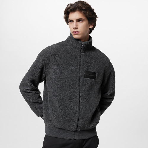 Nigo Louis Vuitton Men's Winter Logo Monogrammed Jacquard Pattern Fleece Casual Zipper Jacket #nigo98497