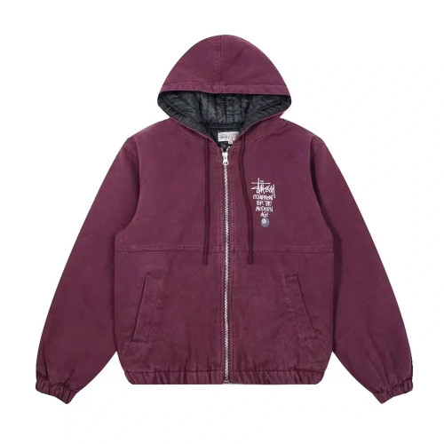 NIGO Stussy Men's Spring and Autumn Solid Color Logo Embroidery Zipper Hooded Jacket #nigo98534