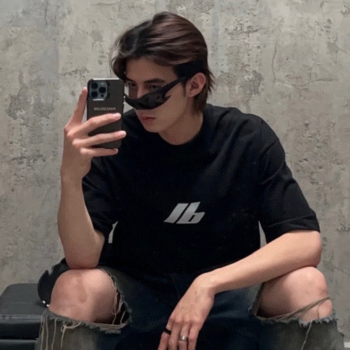 NIGO Balenciaga Men's Women's Solid Color Reflective Logo Letter Loose Short Sleeve T Shirt  #nigo98338