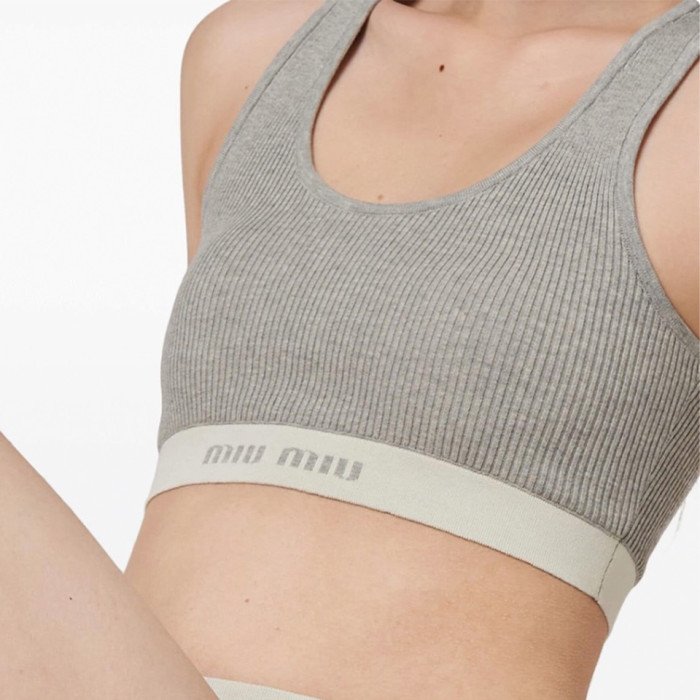 NIGO MiuMiu Women's Summer Logo Embroidery Solid Color Round Neck Fashion Short Sports Tank Top #nigo98637