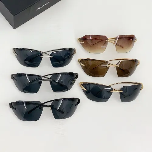 NIGO Prada Women's Logo Engraved Metal Irregular Shape Sunglasses Eyeglasses Glasses #nigo98655