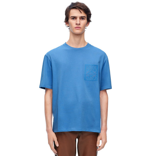 NIGO Loewe Men's Summer Pattern Embroidery Patch Pocket Casual Round Neck Short Sleeve T-Shirt #nigo98665