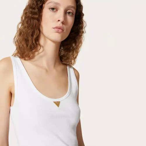 NIGO Valentino Women's Summer Solid Color Round Neck Slim Ribbed Cotton Sleeveless Tank Top Ngvp #nigo7987