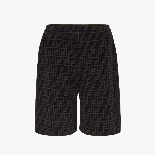 NIGO Fendi Men's Summer Black Letter Logo Print Drawstring Straight Casual Short Pants #nigo98816