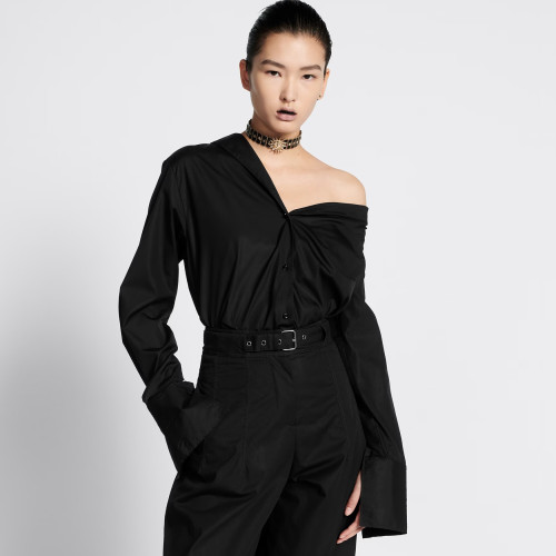 NIGO Dior Women's Summer Monogram Embroidery Single Breasted Asymmetric Casual Long Sleeve Shirt #nigo98823