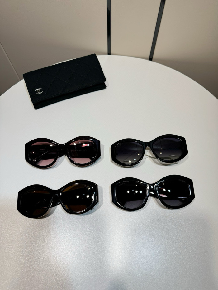 NIGO Chanel Women's Black Diamond Lens Irregularly Shaped Sunglasses Glasses Eyeglasses #nigo98837