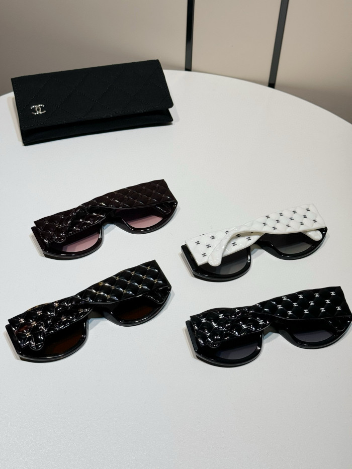 NIGO Chanel Women's Black Diamond Lens Irregularly Shaped Sunglasses Glasses Eyeglasses #nigo98837