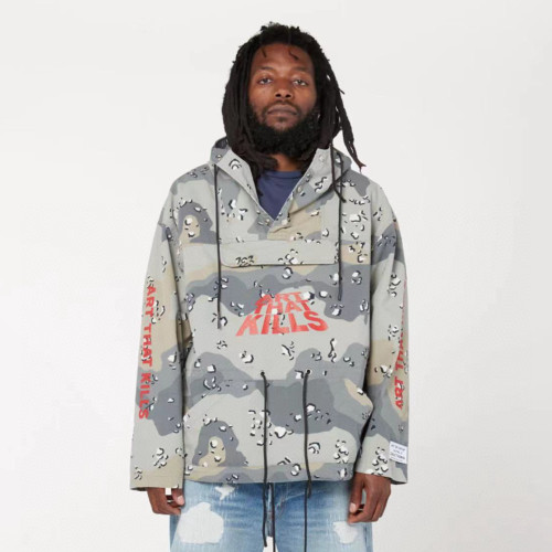 NIGO Gallery Dept Men's Spring And Autumn High Street Fashion Printed Letter Camouflage Rushing Jacket Hooded Loose Casual Jacket  Ngvp #nigo8124