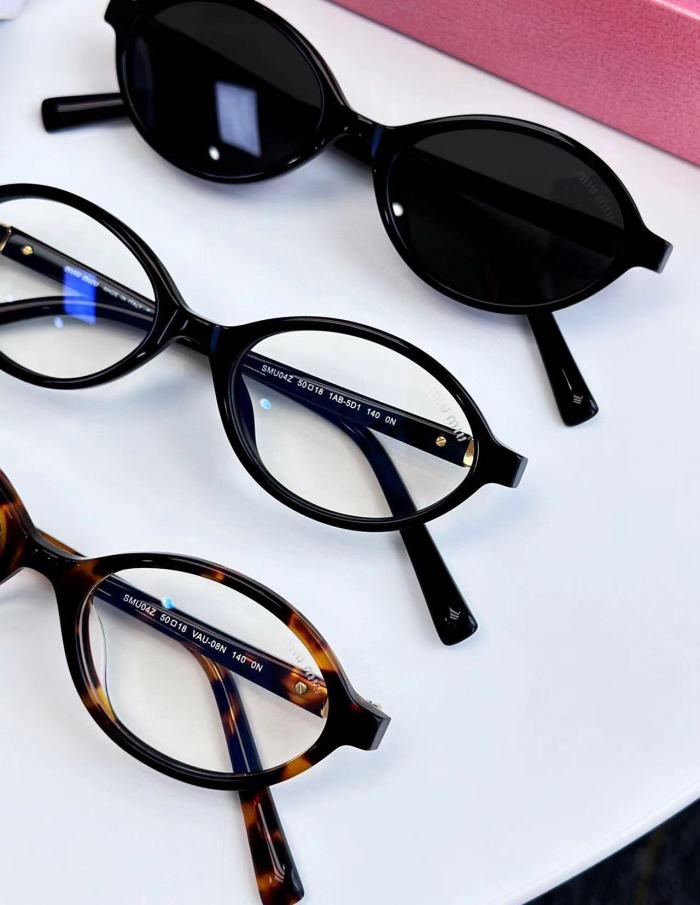 MiuMiu Women's Thin Frame Logo Decorative Acetate Irregular Shape Sunglasses Optical Frame Eyeglasses Glassess #nigo98845