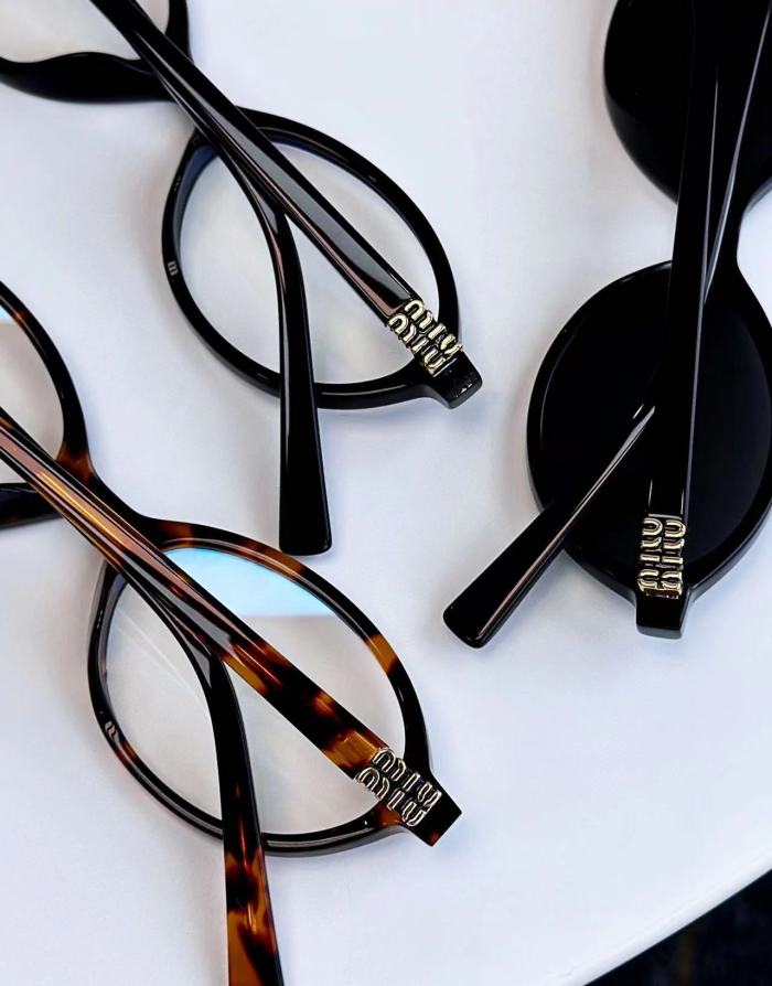 MiuMiu Women's Thin Frame Logo Decorative Acetate Irregular Shape Sunglasses Optical Frame Eyeglasses Glassess #nigo98845
