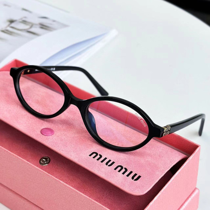 MiuMiu Women's Thin Frame Logo Decorative Acetate Irregular Shape Sunglasses Optical Frame Eyeglasses Glassess #nigo98845