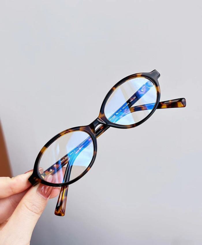 MiuMiu Women's Thin Frame Logo Decorative Acetate Irregular Shape Sunglasses Optical Frame Eyeglasses Glassess #nigo98845