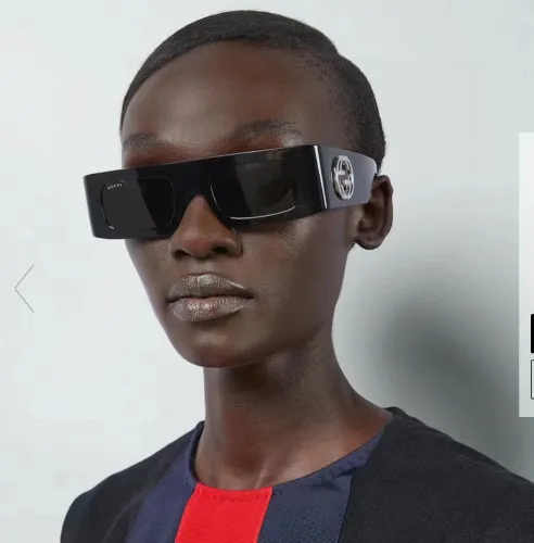 NIGO Gucci Men's Black Lens Legs Logo Injection Molded Square Frame Sunglasses Eyeglasses Glasses #nigo98847