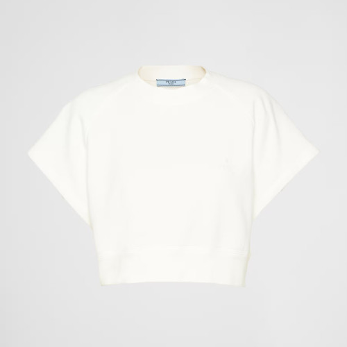 NIGO Prada Women's Summer White Embroidered Logo Fleece Cotton Short Sleeve Sweatshirt Shorts Set Suit #nigo98851