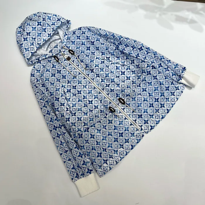 NIGO Louis Vuitton Monogram Flower Tile Short Parka Women's Spring And Fall Logo Full Print Hooded Zipper Drawstring Jacket #nigo98861