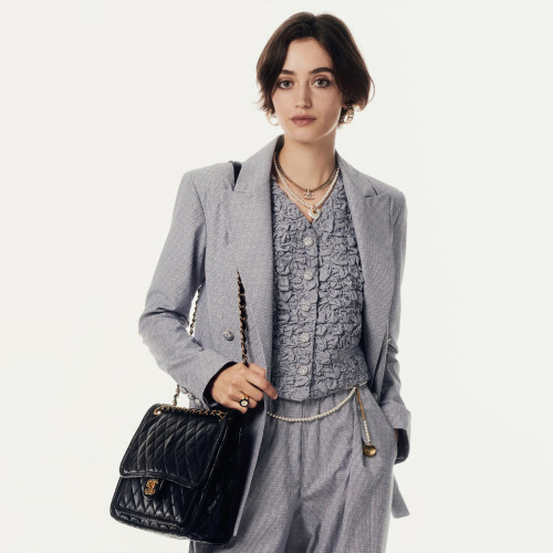 NIGO Chanel Women's Spring and Autumn Fashion Solid Color Lapel Fit Long Sleeve Cotton Jacket Pinstripe Elastic High Waist Wide Leg Loose Casual Pants Ngvp #nigo8145
