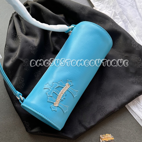 NIGO Chrome Hearts Women's Leather Label Cylinder Underarm Bag Tote Shoulder Bags #nigo99223