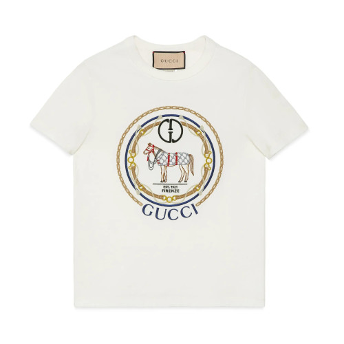 NIGO Gucci Women's Summer Embroidered Logo Solid Colour Cotton Round Neck Short Sleeve T-Shirt #nigo99236