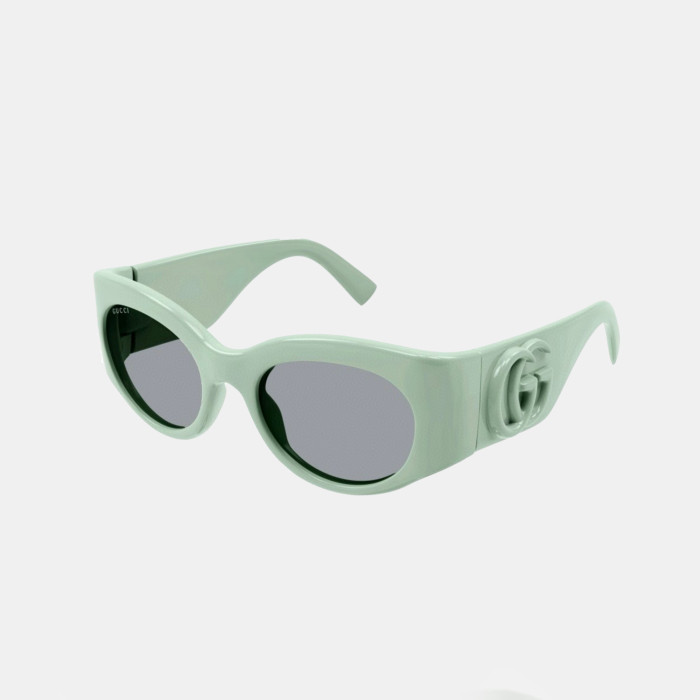 NIGO Gucci  Men's And Women's All Season Tinted Sunglasses Monogram Oval Frame Multicolor High Street Accessories #nigo99288