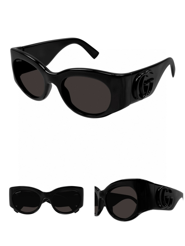 NIGO Gucci  Men's And Women's All Season Tinted Sunglasses Monogram Oval Frame Multicolor High Street Accessories #nigo99288