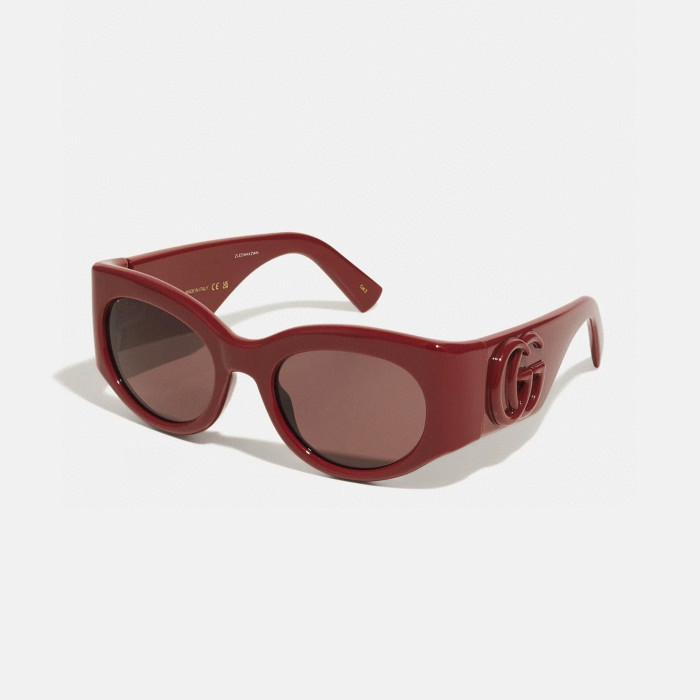 NIGO Gucci  Men's And Women's All Season Tinted Sunglasses Monogram Oval Frame Multicolor High Street Accessories #nigo99288
