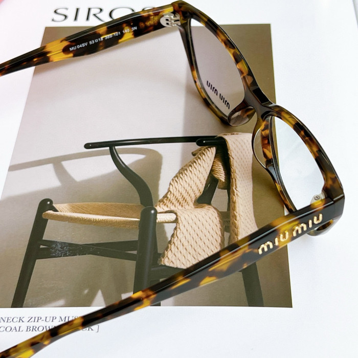 NIGO MiuMiu Women's Four Seasons Fashion Temperament Luxury Tortoiseshell Colorblocking Blue Eyeglasses Letter Models Accessories #nigo99294