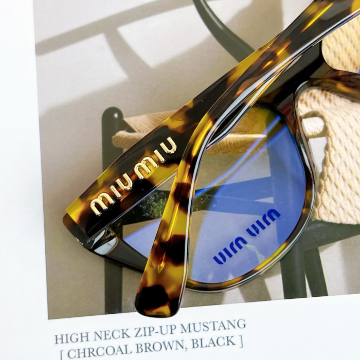 NIGO MiuMiu Women's Four Seasons Fashion Temperament Luxury Tortoiseshell Colorblocking Blue Eyeglasses Letter Models Accessories #nigo99294