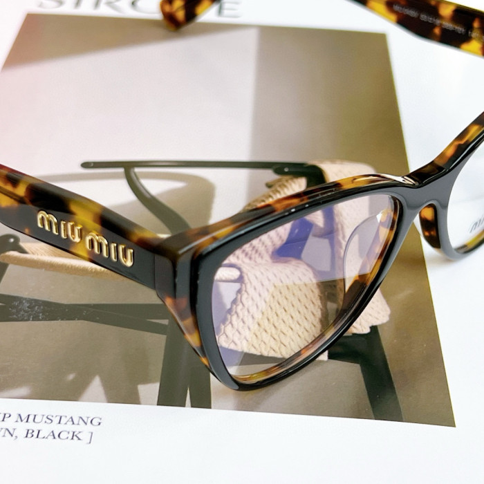 NIGO MiuMiu Women's Four Seasons Fashion Temperament Luxury Tortoiseshell Colorblocking Blue Eyeglasses Letter Models Accessories #nigo99294