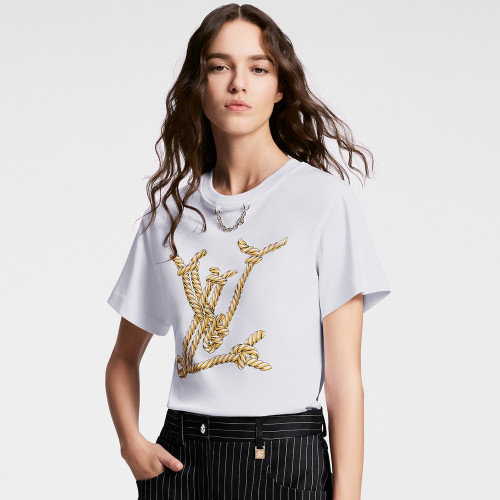 NIGO Louis Vuitton Women's Men's 2024Ss Spring/Summer Update NAUTICAL Printed Round Neck Cotton Short Sleeve T-Shirt #nigo99353