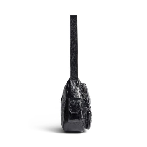 NIGO Balenciaga Men's Superbusy Black Fine Grain Sheep Leather Tote Shoulder Messenger Bag Bags #nigo99447