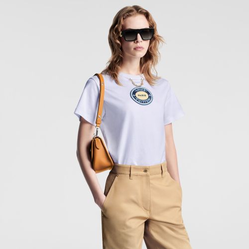 NIGO Louis Vuitton Women's Summer Logo Applique White Crew Neck Cotton Short Sleeve T-Shirt #nigo99546