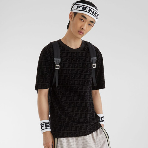 NIGO Fendi Men's Spring/Summer Letter Logo Printed Solid Round Neck Loose Casual Short Sleeve T-shirt Top  #nigo71224