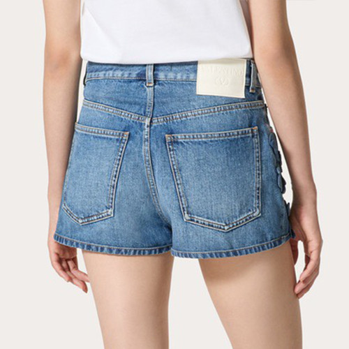 NIGO Valentino Women's Spring/summer Fashion Retro Flower 3d Decoration Denim Shorts Casual Comfortable Pants Ngvp #nigo8353