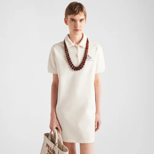 NIGO Prada Women's Summer Solid Color Letter Logo Printed Cotton Short Sleeve Polo Neck Dresses #nigo99795