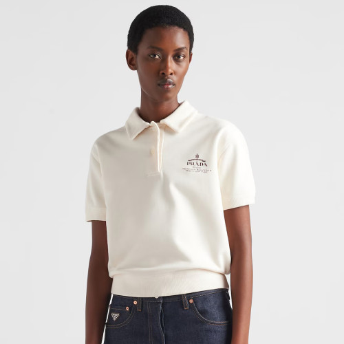 NIGO Prada Women's Summer Solid Color Letter Logo Printed Cotton Short Sleeve Polo Shirt T-Shirt #nigo99794