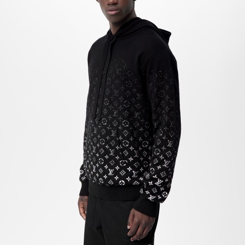 NIGO Louis Vuitton Men's Spring And Autumn Gradient Logo Knitted Hoodie Fashionable And Casual Drawstring Sweater  #nigo95123