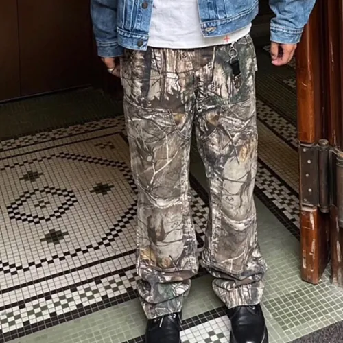 NIGO Carhartt WIP Men's Spring And Autumn Tree Branch Camouflage Vintage High Street Pocket Workwear Pants Straight Leg Pants Ngvp #nigo8611