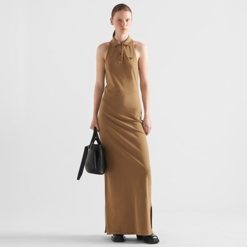 NIGO Prada Women's Summer Solid Color Sleeveless Polo Neck Cotton Knit Long Dresses #nigo99994