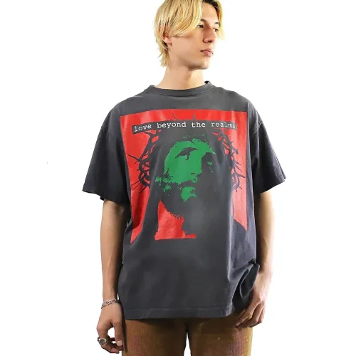 NIGO Saint Michael Men's Summer Printed Graffiti High Street Dazzling Trend Round Neck Short Sleeve T-Shirt Collection Ngvp #nigo8631