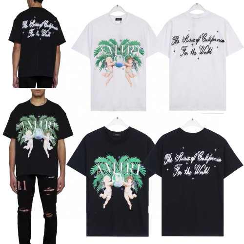 NIGO Amiri Men's Summer Angel Print Round Neck Cotton Short Sleeve T-Shirt #nigo72143