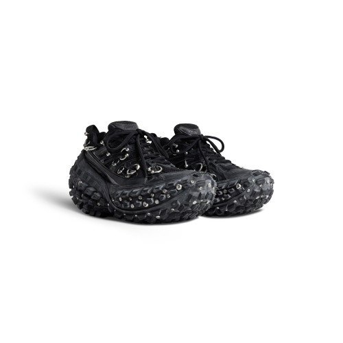 NIGO Balenciaga Men's All Season Black Defender Rubber Platform Sneakers With Perforated Casual Low Top Lace Up Dad Shoes Ngvp #nigo8759