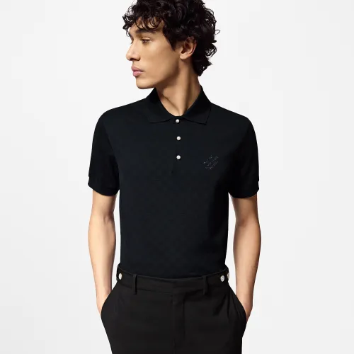 NIGO Louis Vuitton Men's Summer Black Logo Letter Printed Cotton Short Sleeve Polo Shirt T-Shirt #nigo72577