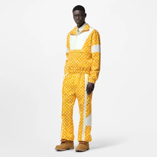 NIGO Louis Vuitton Men's Spring and Autumn Colorblocking Logo Pattern Full Print Casual Long Sleeve Zipper Jacket Elastic Mid Waist Drawstring Sweatpants Pants Set Suit #nigo72688