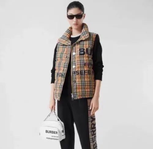 NIGO Burberry Men's Women's Spring And Winter Stand-Up Collar Single-Breasted Solid Color Plaid Fitted Puffer Down Vest #nigo71414
