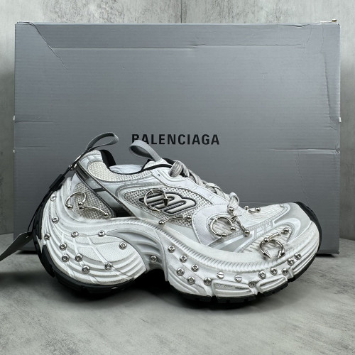 NIGO Balenciaga Men's All Season Black Defender Rubber Platform Sneakers With Perforated Casual Low Top Lace Up Dad Shoes #nigo72769