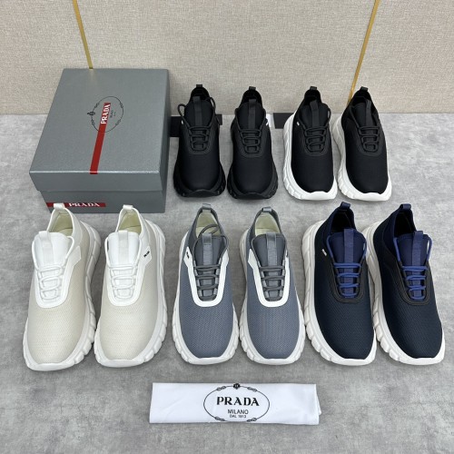 NIGO Prada Men's Mesh Mesh Design Round Toe Lace Up Breathable Thick Bottom Low Top Casual Shoes #nigo72825